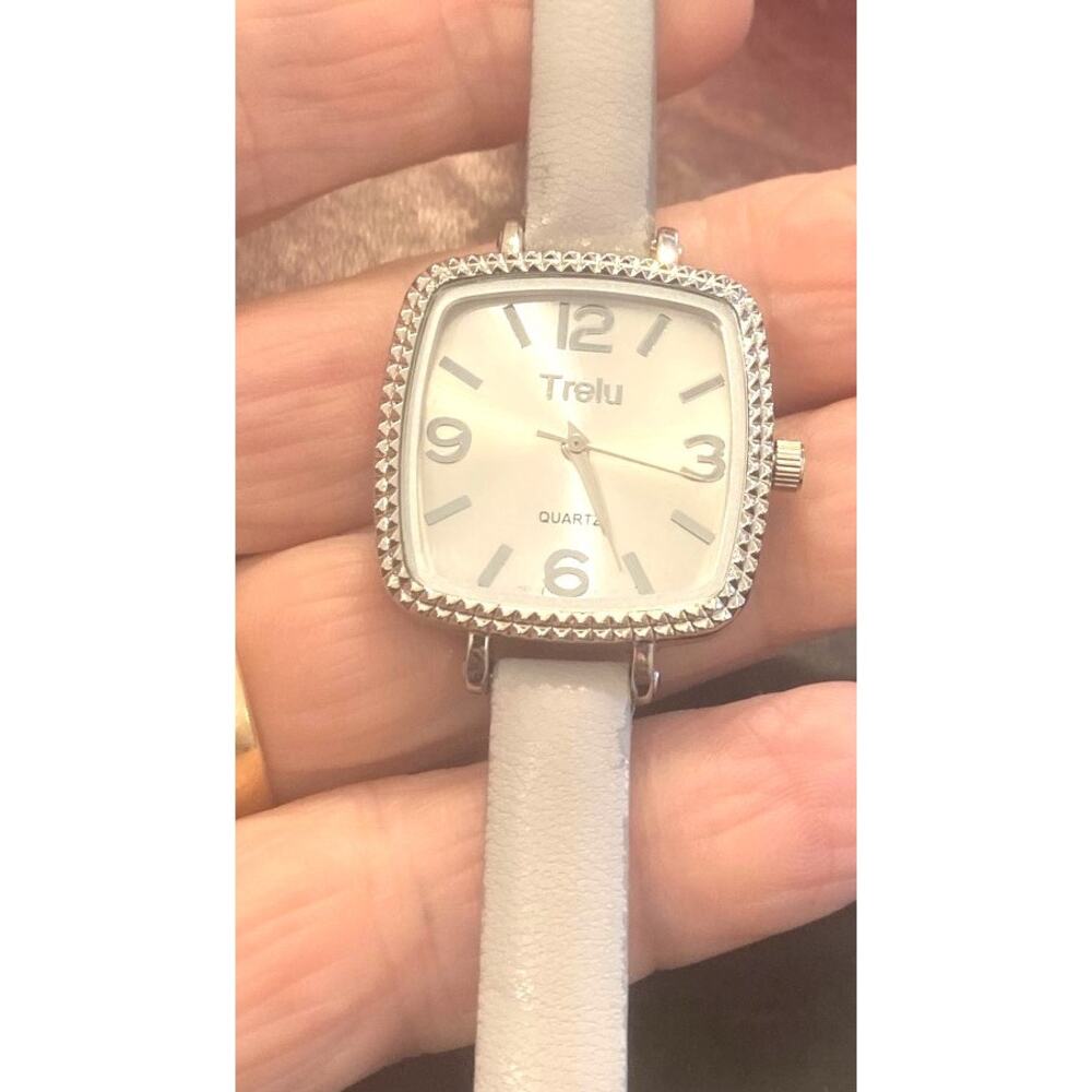 Women's 30mm Silver Tone Trelu Watch Gray Strap